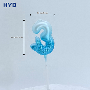 Bougies d'<span class=keywords><strong>anniversaire</strong></span> personnalisées 2026 en forme de queue de sirène à finition métallique, couleur dégradée, parfaites pour la décoration de gâteaux de fête - Product Image 3