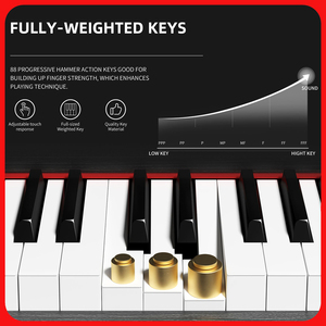 Piano Digital Profesional de Origen Francés con la Mejor Calificación, Teclado de Piano Eléctrico de 88 Teclas Contrapesadas, el Mejor Piano Digital <span class=keywords><strong>para</strong></span> <span class=keywords><strong>Principiantes</strong></span> - Product Image 3