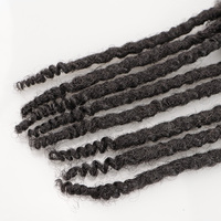 Venta caliente Afro Kinky Natural Human Rasta Hair 10 pulgadas 0,4-1,0 cm Natural Black Human Dread Textured Locs