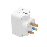 Adaptor Colokan Listrik Universal UK 3 Pin 368M dengan 3 Stopkontak AC Bahan Plastik
