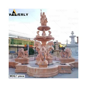 Outdoor Garden Large Stone Carving Water Fountains Antique Granite Marble Natural Stone Fountains With Figure Lion Horse Statues