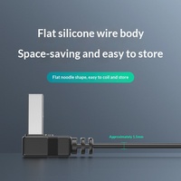 Câble d'extension USB un-vers-deux avec coudes haut/bas/gauche/droite, prend en charge la charge rapide 65W et le transfert de données USB 2.0
