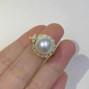 ขาตั้งแหวนเงินแท้ S925 รุ่น 10616DIY พร้อมลูกปัดกลมขนาด 6-7 มม. ประดับด้วยขาตั้งเปล่าคู่สำหรับใส่ไข่มุก  อุปกรณ์เสริมสำหรับเครื่องประดับ - Product Image 4