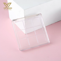 YUZHUANG Transparent 9 Couleurs Carré Marque Privée Pigmenté Fard À Paupières Palettes Ombre À Paupières étui Conteneur