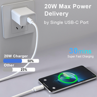 Service complet, 2 packs de chargeurs muraux 20W, prise US, câble USB C 60W, emballés dans un sac PE pour la charge de téléphone portable