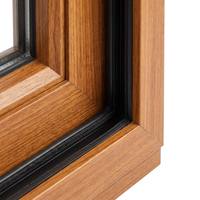 FSC-Zertifiziertes Holzrahmen-Fenster mit Argon-Gas-Mehrschichtverglasung und Aluminiumverkleidung für Moderne Villen, Büros und Wohnhäuser