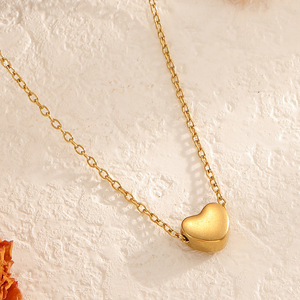 תליון לב ופרפר מצופה זהב 18 קראט מנירוסטה, תכשיט אופנתי לנשים,  נמכר במהירות. - Product Image 5