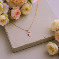 Collier symbole féminin en acier inoxydable plaqué or 18 carats Collier Vénus en cadeau pour elle