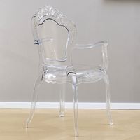 NOUVEAU Chaise de banquet en acrylique pour mariage, chaise royale avec accoudoirs, chaise transparente en plastique pour événements de mariage, mobilier avec accoudoirs