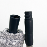 Plumeau télescopique avec manche en microfibre - Tissu doux gris pour le nettoyage sous le lit et sous le canapé, manche extensible pour les espaces étroits