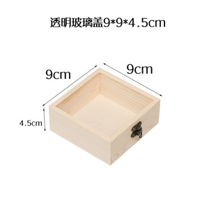 Cajas de regalo de madera con tapa de cristal, rectangulares, de pino, hechas a mano, para recuerdos de boda, regalos para damas de honor, empaques para dulces - Product Image 3