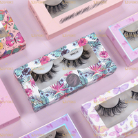 Vente en gros Boîte d'emballage en papier rose pour cils Logo personnalisé et boîte à cils de marque privée Vendeur pour cils en gros