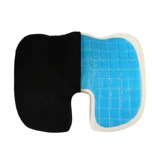 Coussin de siège orthopédique de gel de coccyx de mousse de mémoire de haute qualité coussin de siège de gel de refroidissement amélioré pour la chaise de bureau de voiture