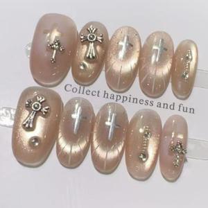 <span class=keywords><strong>Uñas</strong></span> Postizas Hechas a Mano, Paquete <span class=keywords><strong>de</strong></span> <span class=keywords><strong>Uñas</strong></span> Acrílicas Personalizadas, Diseño Personalizado, <span class=keywords><strong>Uñas</strong></span> Postizas Navideñas - Product Image 6