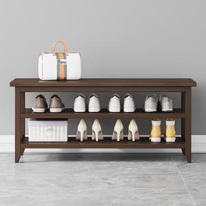 Banco para zapatos con perchero integrado y almacenamiento para la entrada, para adultos y personas mayores HXD0020 - Product Image 2