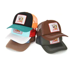 メーカー高品質タイガートラッカーキャップ帽子カジュアルキャップカスタム刺繍ロゴメッシュトラッカーキャップゴラス
