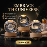 Sinyore Iceberg, boule de cristal optique K9 gravée au laser, écologique, rechargeable, base en bois, coffret cadeau de luxe, logo OEM