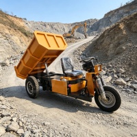 Mini-dumper électrique pour voies minières étroites, à maniabilité accrue, pour l'excavation de tunnels et le transport de déchets