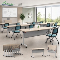 Table de formation rectangulaire Offre Spéciale Officeworks avec table pliante de table de classe d'étudiant de roues pour la formation et la salle de réunion