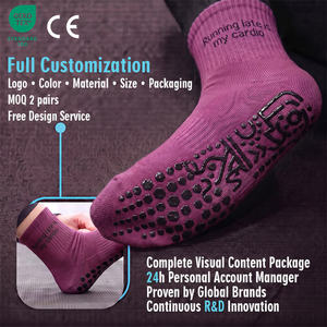 Calcetines de Pilates BiLu Personalizados para Mujer, Antideslizantes, para Yoga y Barre, Transpirables, Acolchados, con Logotipo - Product Image 1