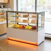 Vitrine Réfrigérée de Comptoir Haute Qualité pour Gâteaux, avec Éclairage LED et Technologie Anti-Buée pour Porte Vitrée