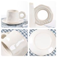 YST Céramique Usine Nordique Hôtel Café Latte Tasses Grès Blanc Espresso Tasse Ensemble Soucoupe Café Produits