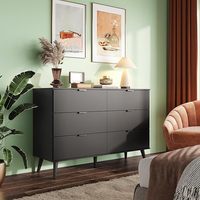 Luxe couloir en bois noir 6 tiroirs commode armoire de rangement organisateur tiroirs pour chambre