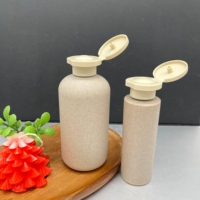 Botol Plastik Jerami Gandum 100ml 250ml 500ml dengan Tutup Flip untuk Sabun Cair, Sampo, Perawatan Kulit Tubuh, Sanitizer