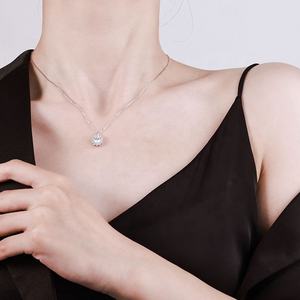 Collar con colgante en forma de flor de Sol de moissanita rosa de 1 quilate de plata <span class=keywords><strong>925</strong></span> sólida brillante de alta calidad para mujer - Product Image 4