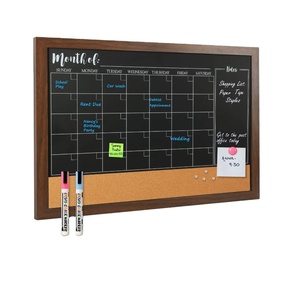 Marco marrón rústico 18 "X 24" Tablón de anuncios Calendario magnético Pizarra Calendario Corkboard Combo - Product Image 1
