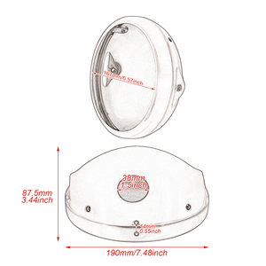 HCMOTORKU Faro LED Vintage da 7 Pollici per <span class=keywords><strong>Moto</strong></span>, Supporto di Montaggio e Copertura Esterna per Harley Sportster XL Touring - Product Image 4