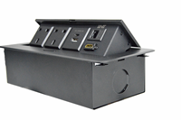 Prise de table escamotable personnalisée BNT IP44 16A avec 2 prises UK, ports USB Type-C et RJ45 pour tables de conférence et cuisines
