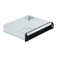 Boîtier de serveur 2U 19'' pour montage en rack OEM/ODM, MicroATX, alimentation, 2 disques durs, 4 emplacements PCI/PCIe demi-hauteur avec ventilateur, ports USB en plastique et acier