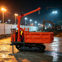 Kompakter Diesel-Raupenlader Mini-Dumper 1 Tonne Selbstkippend Kraftstoffeffizient Hydraulikpumpe Motor Hoher Lastmoment für