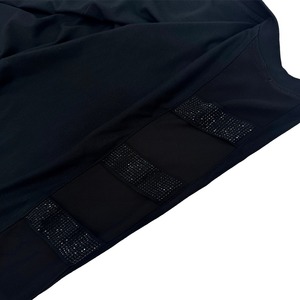 Haut en maille respirant pour <span class=keywords><strong>femme</strong></span>, 305g, coton et élasthanne, manches 3/4, patchwork en maille, strass 3D en forme d'aile, décontracté, personnalisé - Product Image 6