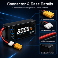 Batterie LiPo 6S 22.2V 8000mAh 25C de Qualité Supérieure 2026 – Pack Rechargeable Puissance Maximale pour Quad de Course FPV Professionnel