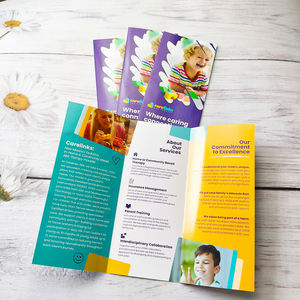 Kualitas tinggi kustom A4 A6 bisnis brosur promosi iklan Glossy Matte dilipat selebaran kertas papan kertas cetak - Product Image 2