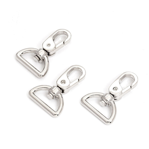 Hochwertiger silberner drehbarer Karabiner haken mit <span class=keywords><strong>D</strong></span>-Ring für Taschen gurte - Product Image 1