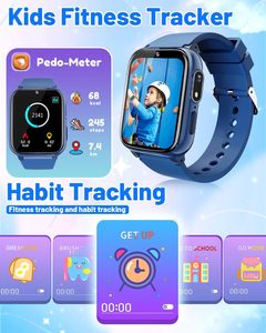 นาฬิกาสมาร์ทวอทช์สำหรับเด็ก อายุ 4-6 ปี กันน้ำ IP68 รองรับซิม SOS ติดตามกิจกรรมหลากหลาย หน้าจอสัมผัส IPS แบตเตอรี่ใช้งานได้ 5-10 วัน - Product Image 2