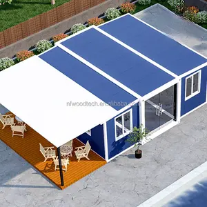 40フィート拡張可能な折りたたみ式コンテナプレハブ折りたたみ式ホーム拡張可能なキャンププレハブカプセルハウス