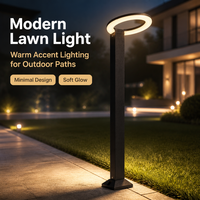 Lampadaire LED circulaire Clean Geometry Halo IP65 résistant à l'eau 18W AC85-260V en aluminium moulé sous pression pour extérieur, pelouse et allée