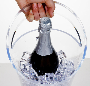 ถังน้ำแข็งอะคริลิครูปทรงกลมสีขาวดำแบบตั้งได้พร้อมด้ามจับถังเพอร์สเพ็กซ์สำหรับใส่น้ำแข็ง - Product Image 2