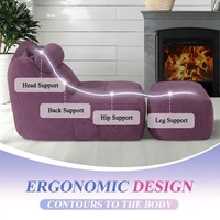 Fauteuil pouf moderne minimaliste en mousse, rembourré en éponge haute densité, une place, confortable pour la sieste et les moments de détente à la maison