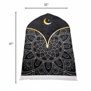 เสื่อสวดมนต์สีทองในตำนาน3D มุสลิมดีไซน์ตามสั่งเสื่อสวดมนต์เนื้อนุ่มสบายคุณภาพสูงขนาด32คูณ47 (3D สีทองในตำนาน) - Product Image 1