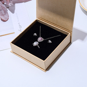 Caja de Regalo Personalizada con Tapa Abatible para Joyería, Anillos, Collares y Pulseras, Bolsa y Caja de Embalaje de Papel Kraft para Joyería - Product Image 6