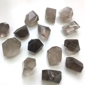 High Quality Natural Crystal Chunks 4-6 cm Polished Facets Smoky Quartz Free Form For Spiritual Healing