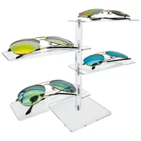 Moderne Helder Acryl Brillen Zonnebrillen Display Case Organizer Box Roterende Brillen Rack Holder 4 Tier Opslag Lade Showcase