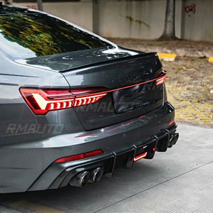 สำหรับ Audi A6 C8 ปี 2019 2020 2021 2022 ชุดแต่งสปอยเลอร์หลัง ABS สีดำเงาหรือลายคาร์บอนไฟเบอร์ - Product Image 5