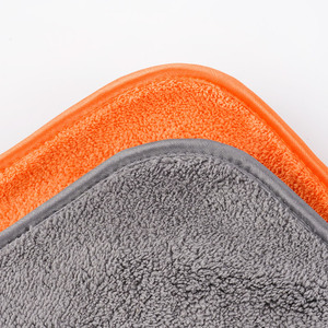 Toalla de microfibra para lavado de autos, absorbente y gruesa, para limpieza del interior del auto, color gris sólido - Product Image 3