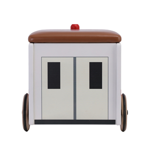 Ambulancia coche de bebé de madera línea de tracción cuerda niños enseñanza temprana <span class=keywords><strong>paso</strong></span> para tirar remolque pequeño juguetes Andador de bebé de madera - Product Image 6